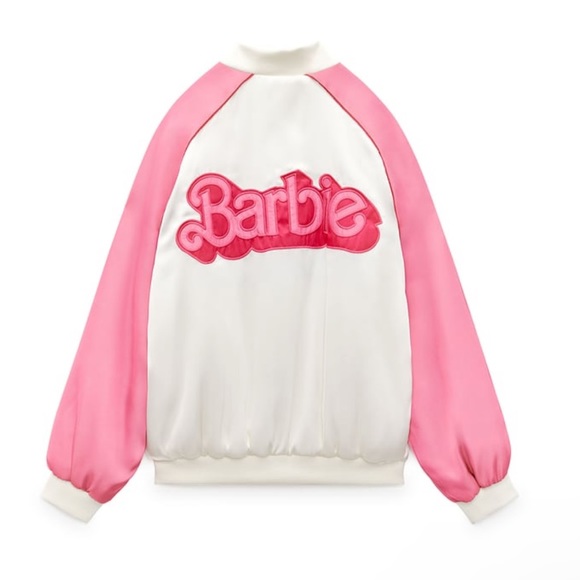 BARBIE x ZARA REVERSIBLE SATIN BOMBER JACKET - Picture 5 of 8